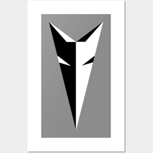 Black & White Fox Head Posters and Art